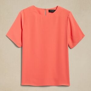 🌟 Banana Republic Factory Salmon Pink Boxy Blouse Sz M